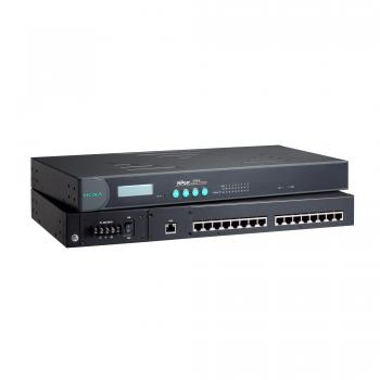 16 Port Device Server, 10/100M Ethernet, 3 in 1, RJ-45 8pin, 88-300 VDC, -40 to