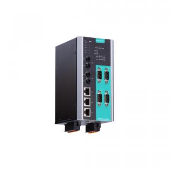 4-port Device Server, 3 Ethernet, 2 multi ST FO Managed Switch, 24/48VDC,10/100