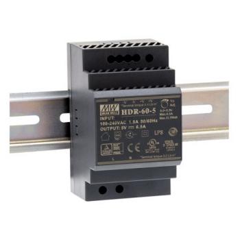 60 W/2.5 A DIN-rail 24 VDC power supply, universal 85 to 264 VAC or 120 to 370 