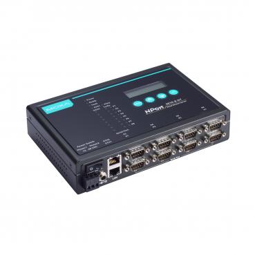 8-port desktop device server, 2 10/100M Ethernet, RS-232 DB9, 12-48VDC 1
