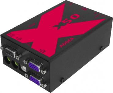 AdderLink X50. Transparent USB & Dual Head VGA KVMA CATx Extender 50 Mtr