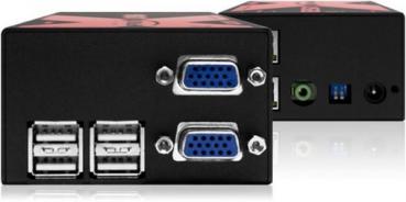 AdderLink XUSBPRO-MS Transparent USB & Dual Head VGA KVMA CATx Extender 300 Mtr
