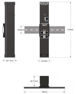 AKCP sensorProbe4N-DIN, 4 Sensoren, Hutschienenmontage, puverbeschichtetes Metal 1