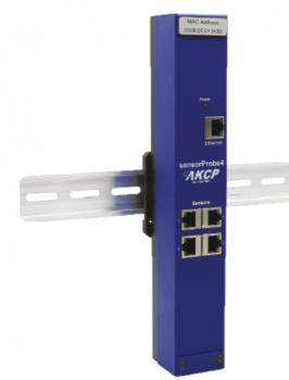 AKCP sensorProbe4N-DIN-DC48-POE, 4 Sensoren, Hutschiene, 40-60VDC Netzteil m
