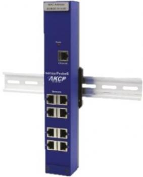 AKCP sensorProbe8N-DIN-DC48, 8 Sensoren, Hutschienenmontage, 40-60VDC Netzteil