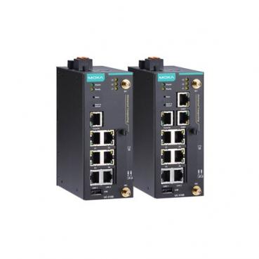 Arm-based DIN-rail wireless-enabled industrial computer with 4 serial ports, 2  1
