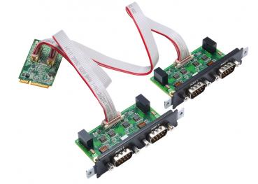CP-104N-T, 4-port RS-232 Mini PCI Express serial board, -40 to 85°C