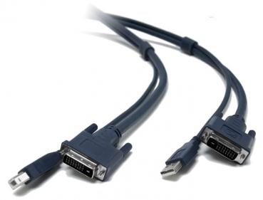DVI-D Dual Link Male - Male & USB A-B Cable 5 metre UL rated