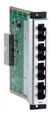 Fast Ethernet interface module with 4 100BaseFX multi-mode ports, ST connectors