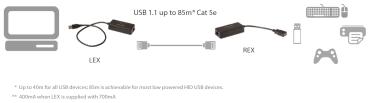 Preview: ICRON Rover 1850 USB 1.1 Extender Set, 1-Port, 40/85 m, 00-00301 2