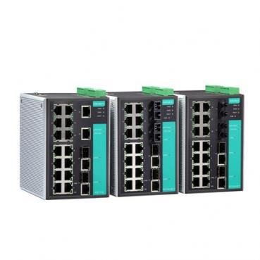Industrial Gigabit Managed Ethernet Switch with 16 10/100BaseT(X) ports, 2 comb 1