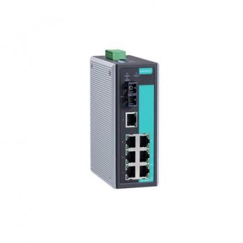 Industrial Unmanaged Ethernet Switch with 7 10/100BaseT(X) ports, 1 single mode