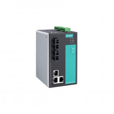 Managed Ethernet switch with 3 10/100BaseT(X) ports, and 2 100BaseFX single-mod