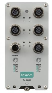 TN-5305A-WV-T, EN 50155 unmanaged Ethernet switch with 5 10/100BaseT(X) ports, M