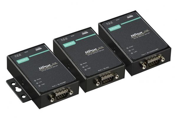 1 Port Device Server, 10/100M Ethernet, RS-232, DB9 male, 12-48VDC und Netzteil 2