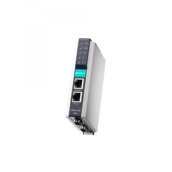 2-port RS-232/422/485 serial device server, 10/100MBaseT(X) (RJ45)