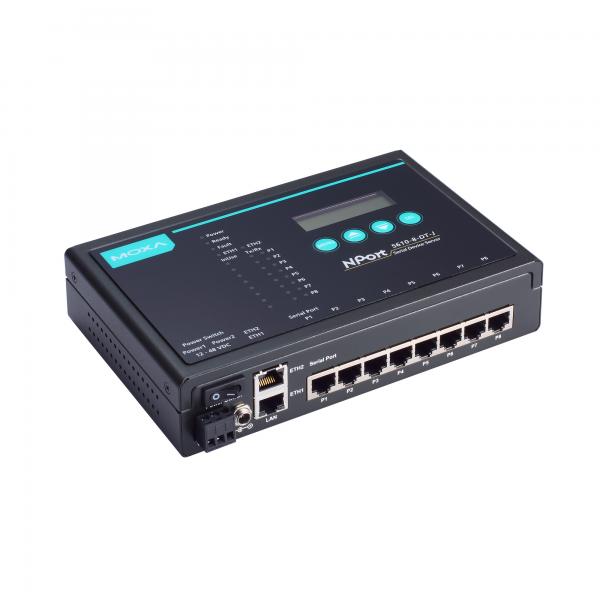 8-port desktop device server, 2 10/100M Ethernet, RS-232/422/485 RJ-45, 12-48VD