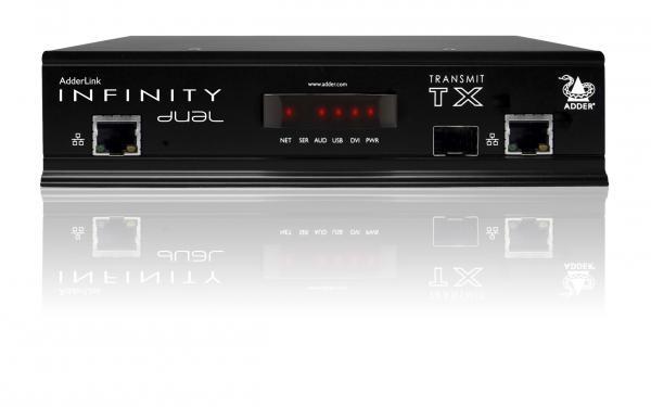 AdderLink Infinity Dual:DVI, USB, Audio, RS232 over Gigabit Pair UK PSU