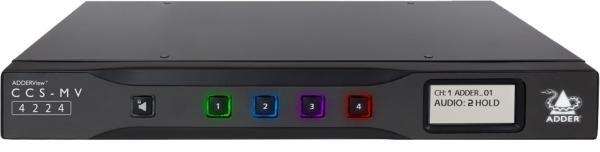 ADDERView CCS-MV4228 4fach MultiViewer, 2 Bildschirme, 4K, USB und Audio
