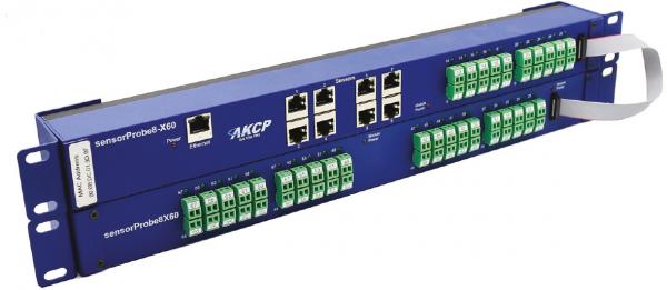AKCP sensorProbe8N-X60i-DC48-POE, 8 Sensoren, 60 iso. Kont., int. 40-60VDC, 19"