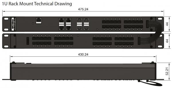 AKCP sensorProbe8N-X60i-DC48-POE, 8 Sensoren, 60 iso. Kont., int. 40-60VDC, 19" 2