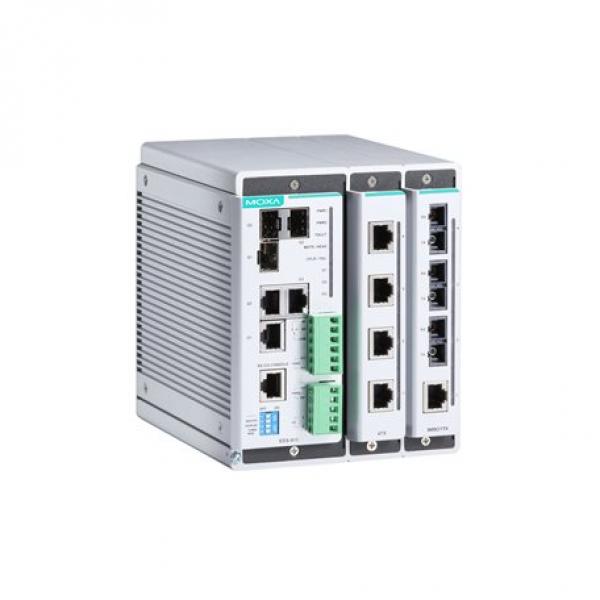 Compact managed Ethernet switch system with 2 slots for 4-port fast Ethernet in