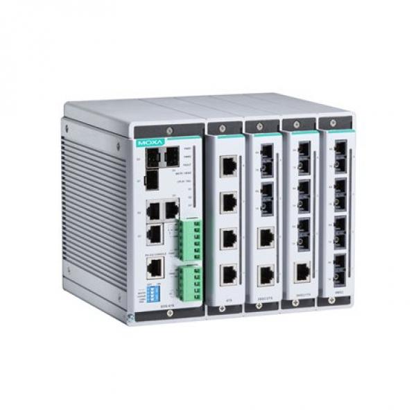Compact managed Ethernet switch system with 4 slots for 4-port fast Ethernet in