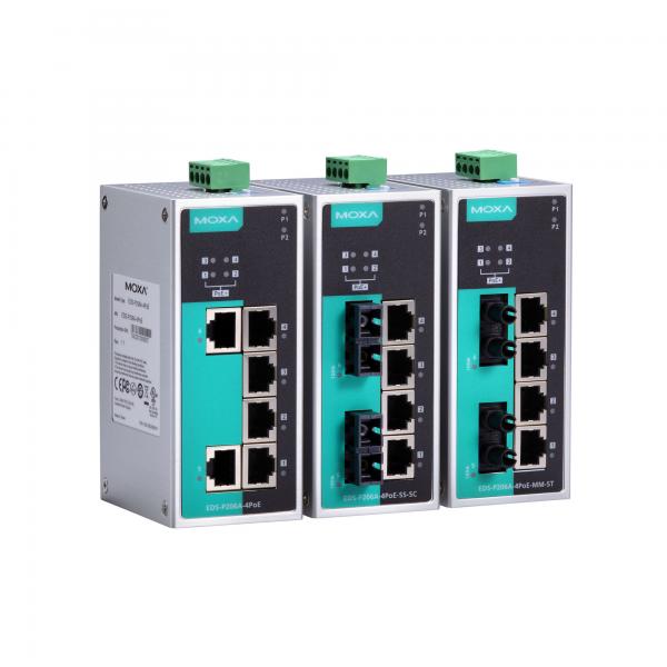 EDS-P206A-4PoE-M-SC, Unmanaged PoE  switch 1x 10/100BaseT(X) ,  4 PoE 10/100