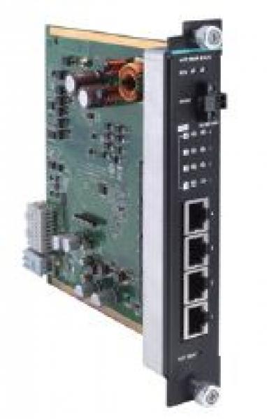Gigabit PoE+ Ethernet interface module with 4 10/100/1000BaseT(X) PoE+ ports, R