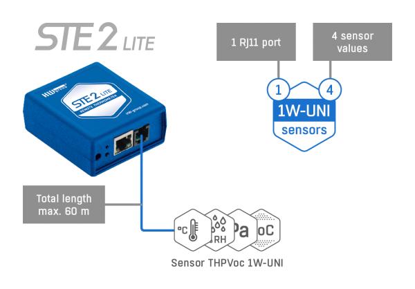 HWg STE2 LITE 600829, IP Thermometer, 1m Temperatursensor, WiFi, max. 4 Sensoren 3