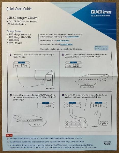 ICRON Ranger 2304PoE, PoE+, USB 2.0, 4-Port, 100m, LAN 5