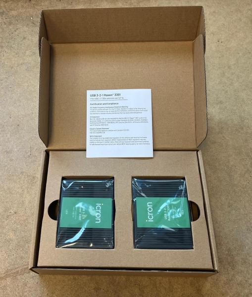 ICRON Raven 3301 Set, USB 3.2 Gen 1, 2.0, 1.1, 5Gbps, 1-Port, ab Cat.5e,100m