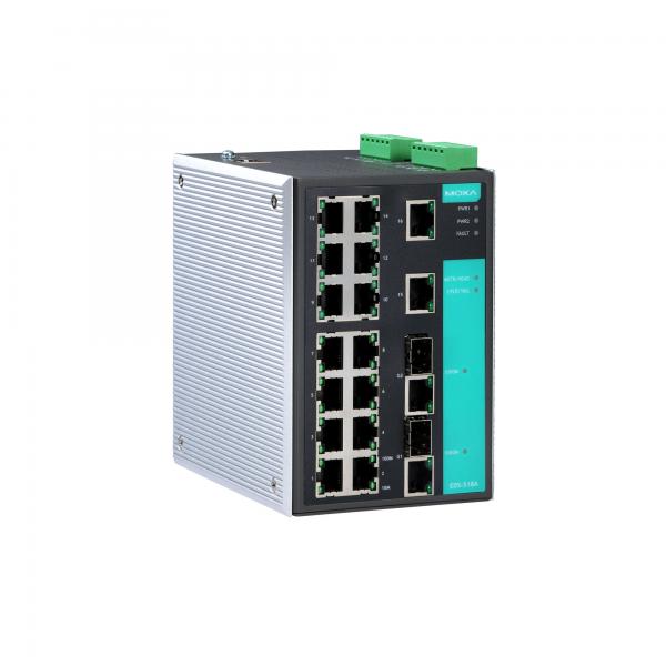 Industrial Gigabit Managed Ethernet Switch with 16 10/100BaseT(X) ports, 2 comb