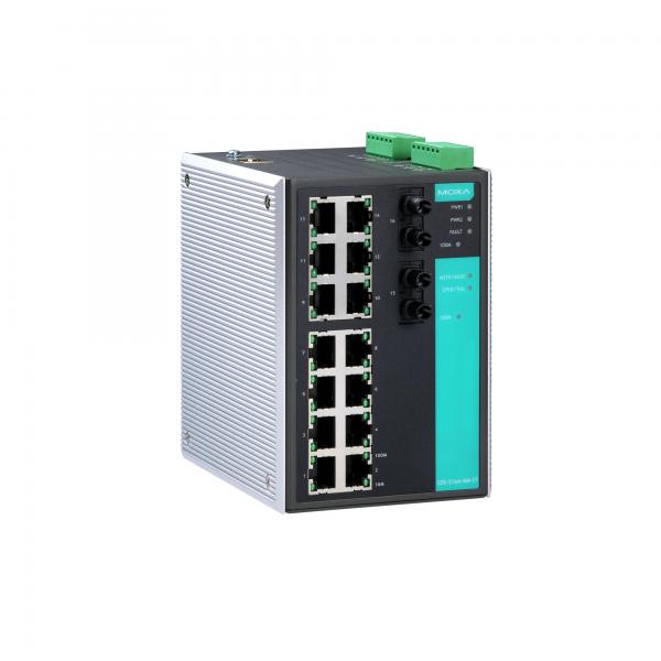 Industrial Managed Ethernet Switch with 14 10/100BaseT(X) ports, 2 multi mode 1
