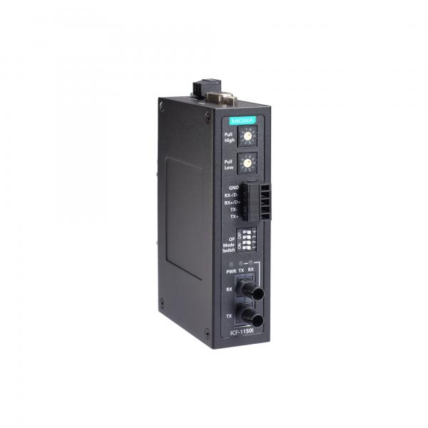 Industrial RS-232/422/485 to Fiber Optic Converter, ST Multi-mode, with 2kV 2-w