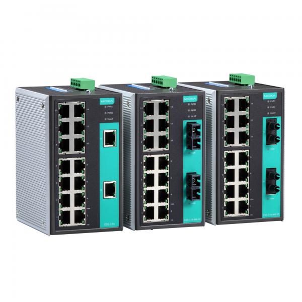Industrial Unmanaged Ethernet Switch with 14 10/100BaseT(X) ports, 2 multi mode
