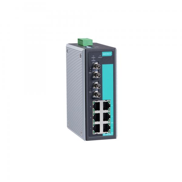 Industrial Unmanaged Ethernet Switch with 6 10/100BaseT(X) ports, 2 multi mode 