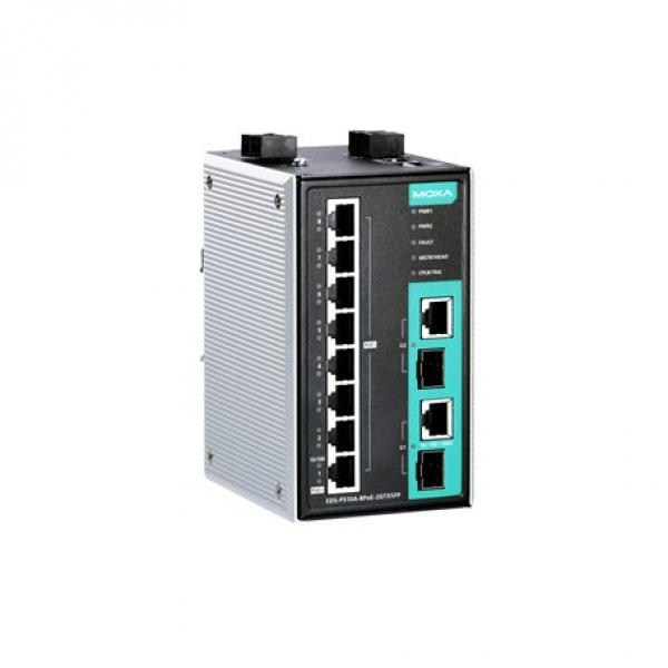 Managed Ethernet PoE Switch with 8 PoE+ ports, 2 combo gigabit Ethernet ports, 