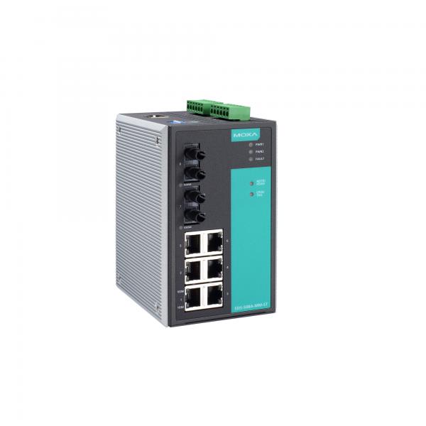 Managed Ethernet switch with 6 10/100BaseT(X) ports, and 2 100BaseFX multi-mode