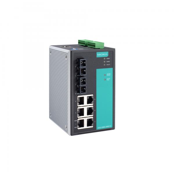 Managed Ethernet switch with 6 10/100BaseT(X) ports, and 2 100BaseFX single-mod