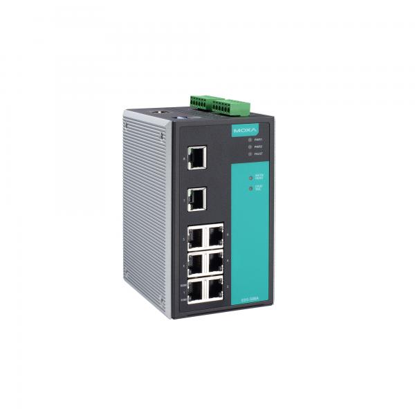 Managed Ethernet switch with 8 10/100BaseT(X) ports, -10 to 60°C operating temp