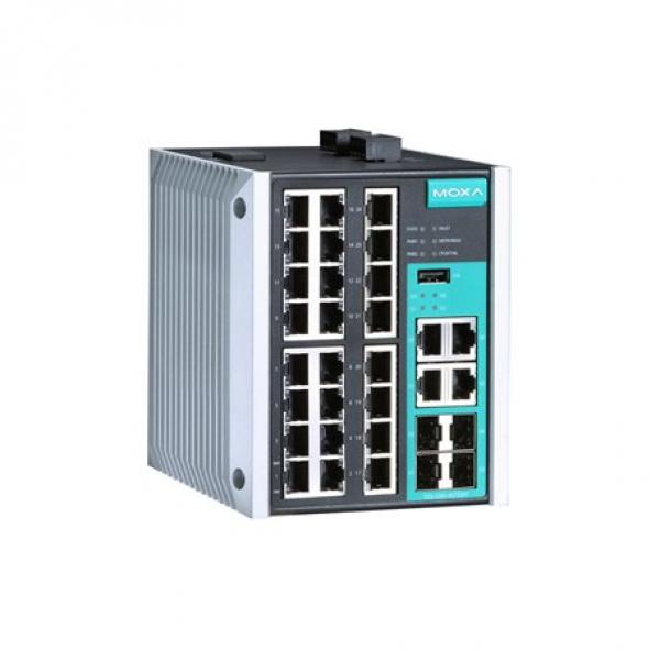 Managed Gigabit Ethernet switch with 24 10/100BaseT(X) ports, and 4 combo 10/10