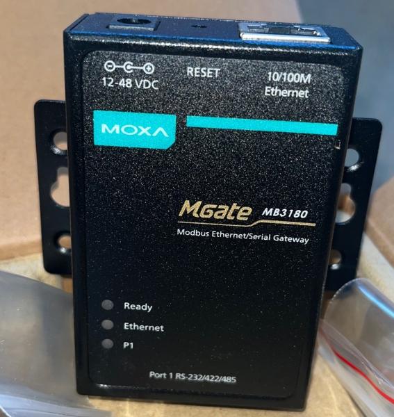 MGate MB3180, 1Port RS-232/422/485 Modbus TCP auf Modbus RTU/ASCII, inkl. Netzt.