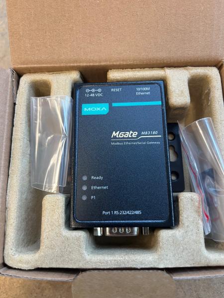 MGate MB3180, 1Port RS-232/422/485 Modbus TCP auf Modbus RTU/ASCII, inkl. Netzt. 2