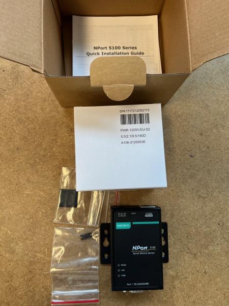 NPort 5150, 1Port, RS-232/422/485 auf Netzwerk, DB9 female, mit Netzteil 6