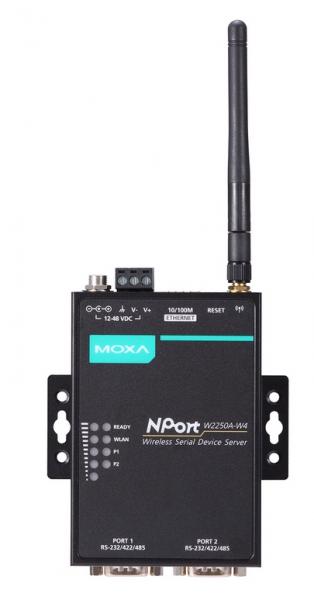 NPort W2250A-W4-T-EU, 2-port RS-232/422/485 wireless device server