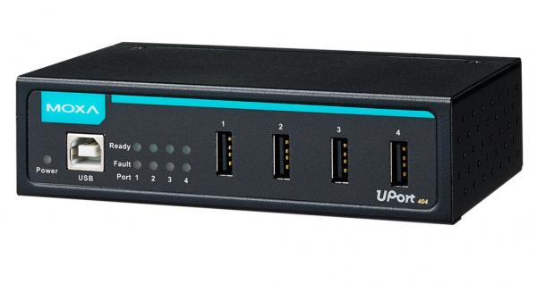 UPort 404-T, 4 Port industrial-grade USB Hub, w/ adapter, Wide Temperature
