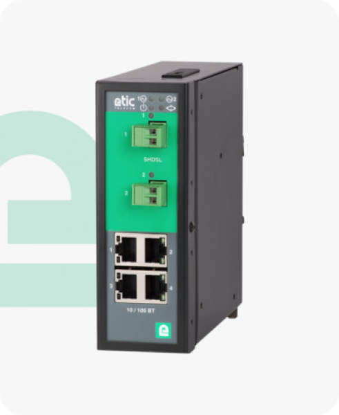 XSLAN+2400 SHDSL Ethernet Extender, bis 15 Mbps, 2x SHDSL, 4x LAN